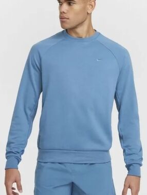 Nike Primary Fleece Dri-FIT UV Performance Crew ~ Blue FZ0971-429 Men's: M *NWT